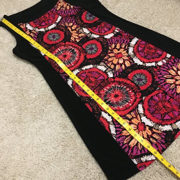 Canadian Clientele Abstract Floral Bohemian Black Trim Mini Dress - Picture 16 of 16